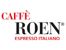 schwarz, rotes Caffè Roen Logo